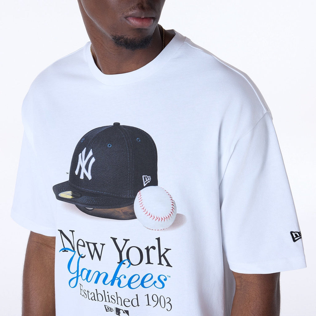 New Era Script Graphic Tee New York Yankees MLB Vintage Snapback Baseball Cap Adjustable Streetwear Hat
