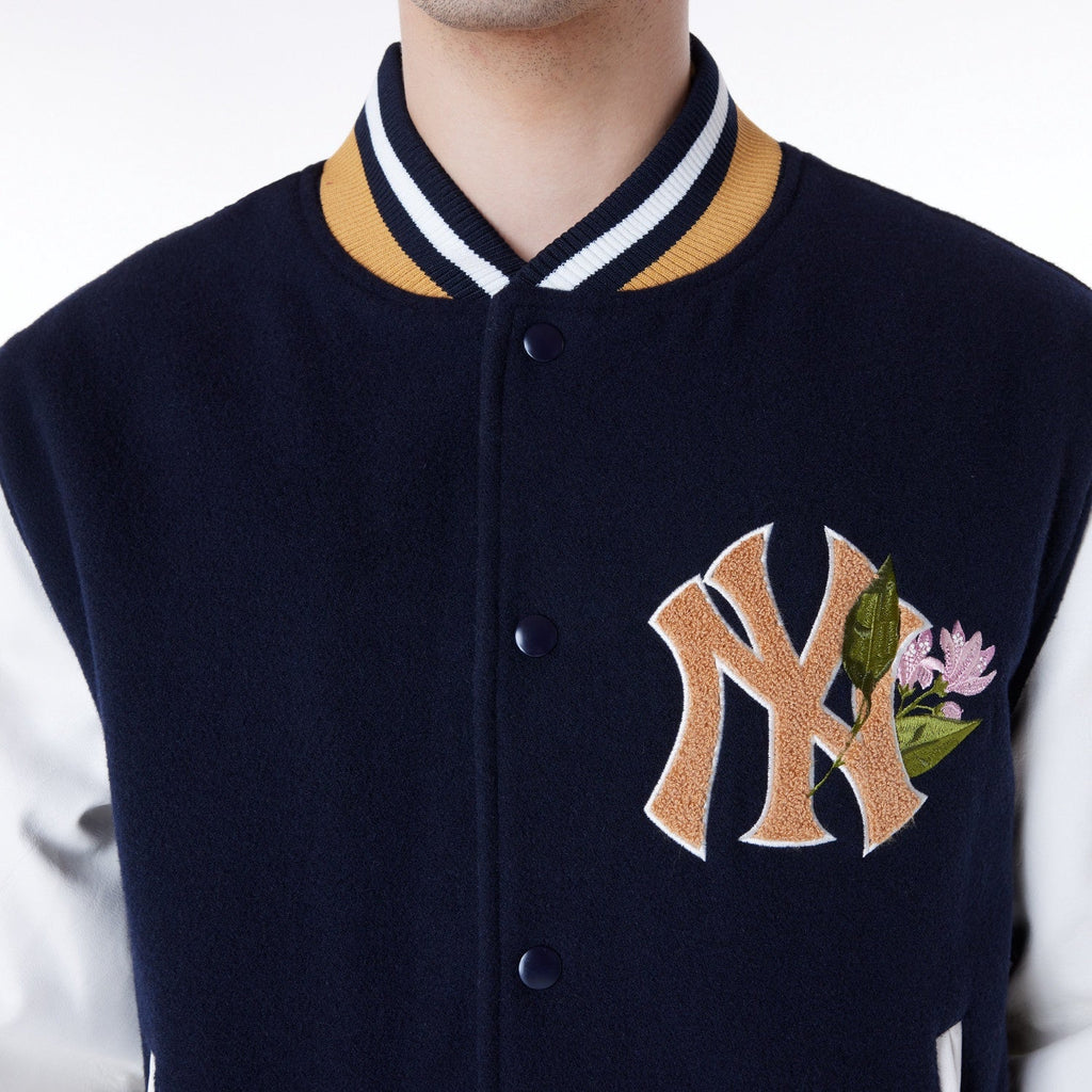 New Era Floral Varsity Jacket New York Yankees MLB Vintage Snapback Baseball Cap Adjustable Streetwear Hat