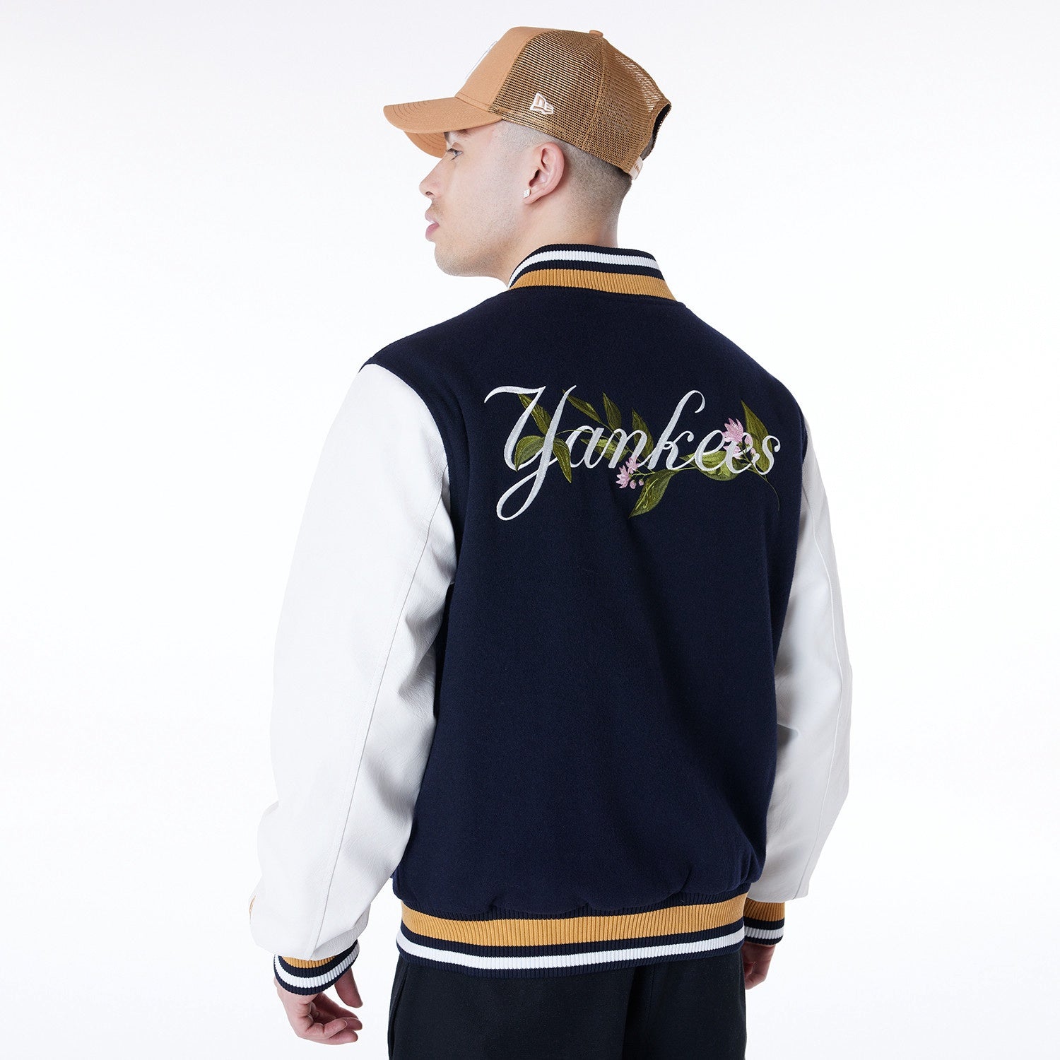 New Era Floral Varsity Jacket New York Yankees MLB Vintage Snapback Baseball Cap Adjustable Streetwear Hat