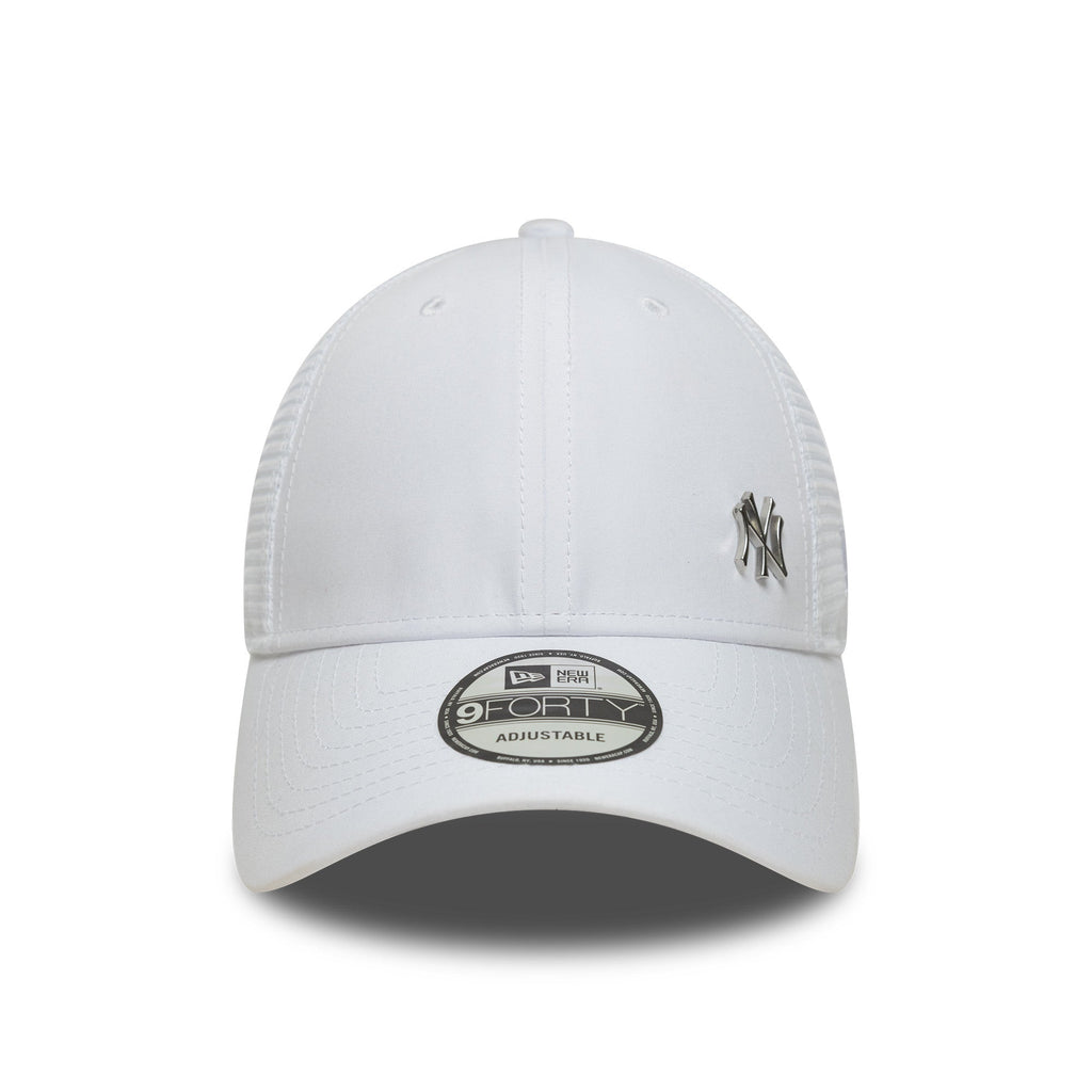 New York Yankees Flawless 9Forty Trucker Snapback White MLB Vintage Snapback Baseball Cap Adjustable Streetwear Hat
