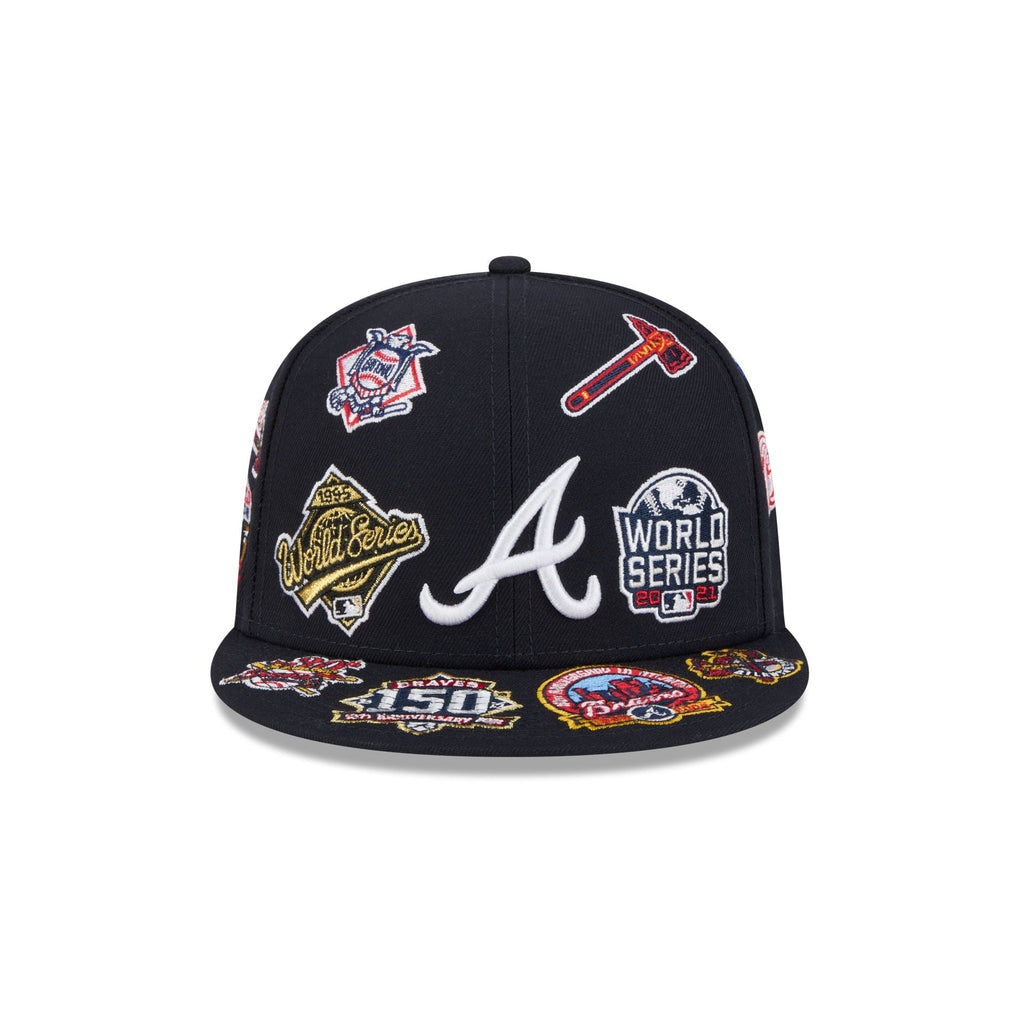 Atlanta Braves All Over Patch 59Fifty Fitted MLB Vintage Snapback Baseball Cap Adjustable Streetwear Hat