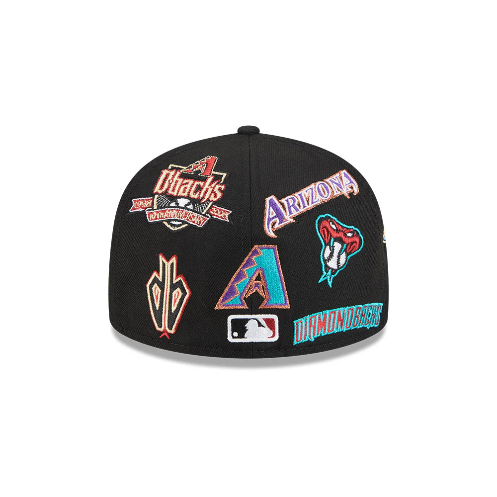 Arizona Diamondbacks All Over Patch 59Fifty Fitted MLB Vintage Snapback Baseball Cap Adjustable Streetwear Hat