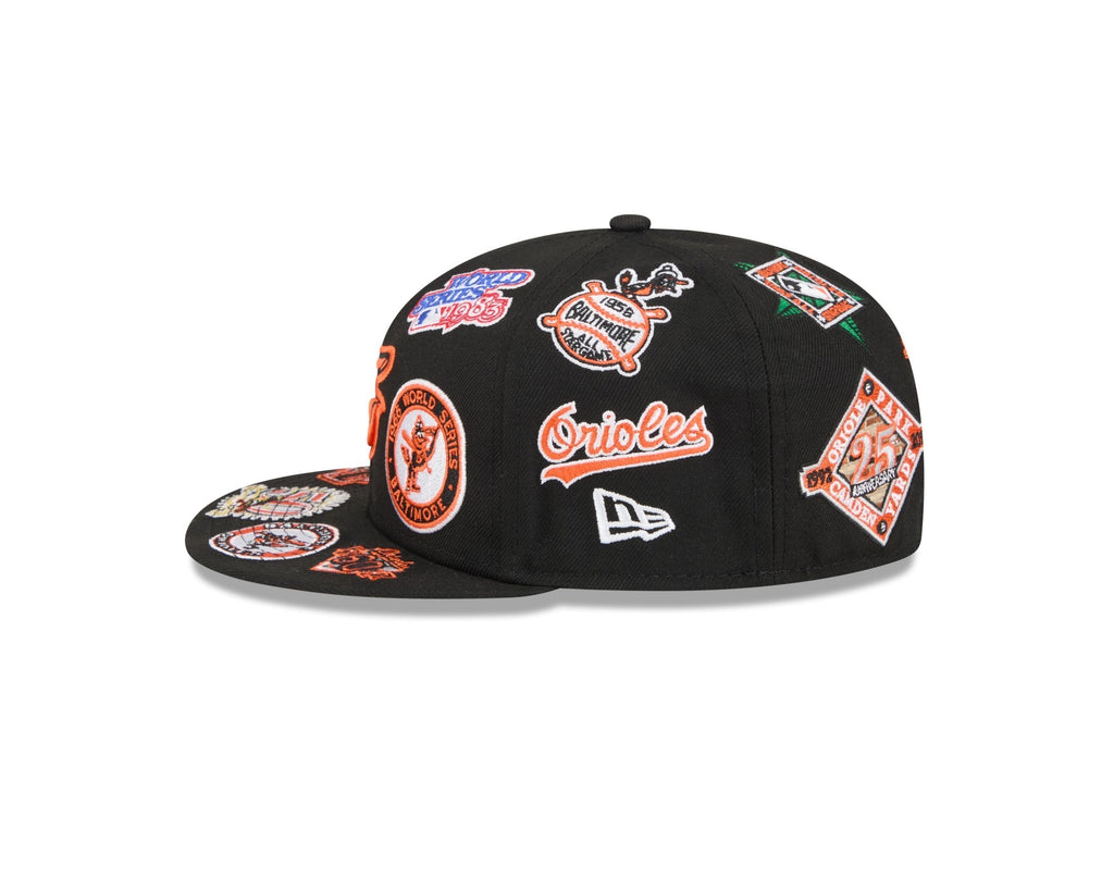 Baltimore Orioles All Over Patch 59Fifty Fitted MLB Vintage Snapback Baseball Cap Adjustable Streetwear Hat