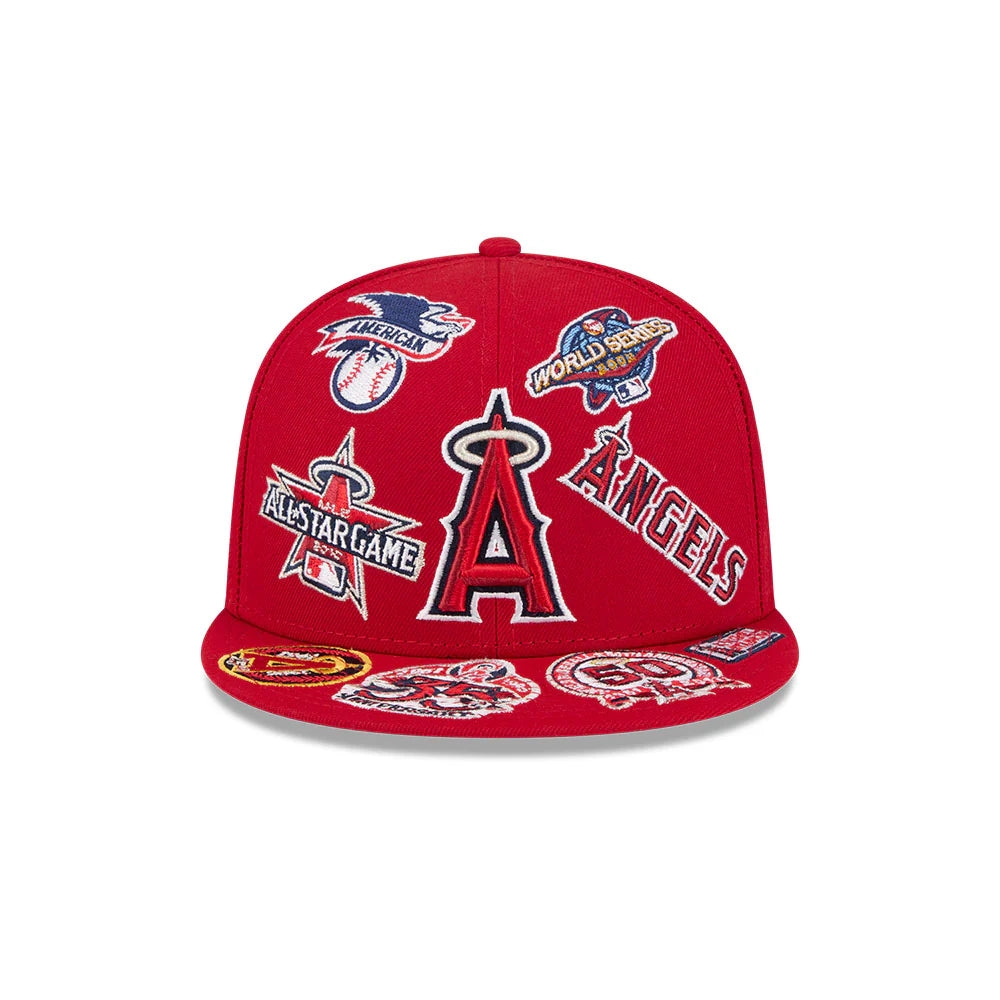 Anaheim Angels All Over Patch 59Fifty Fitted MLB Vintage Snapback Baseball Cap Adjustable Streetwear Hat