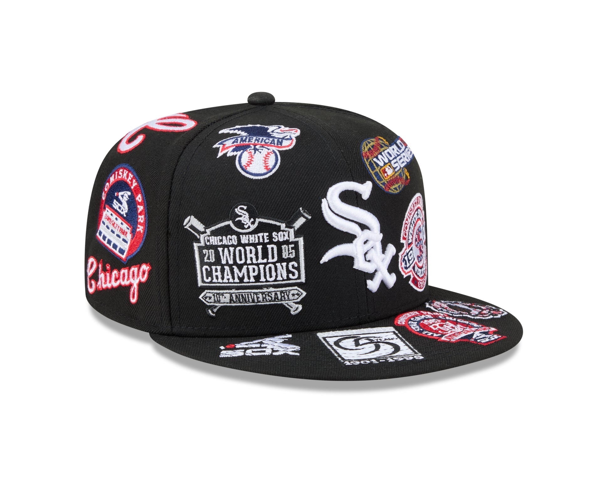 Chicago White Sox All Over Patch 59Fifty MLB Vintage Snapback Baseball Cap Adjustable Streetwear Hat