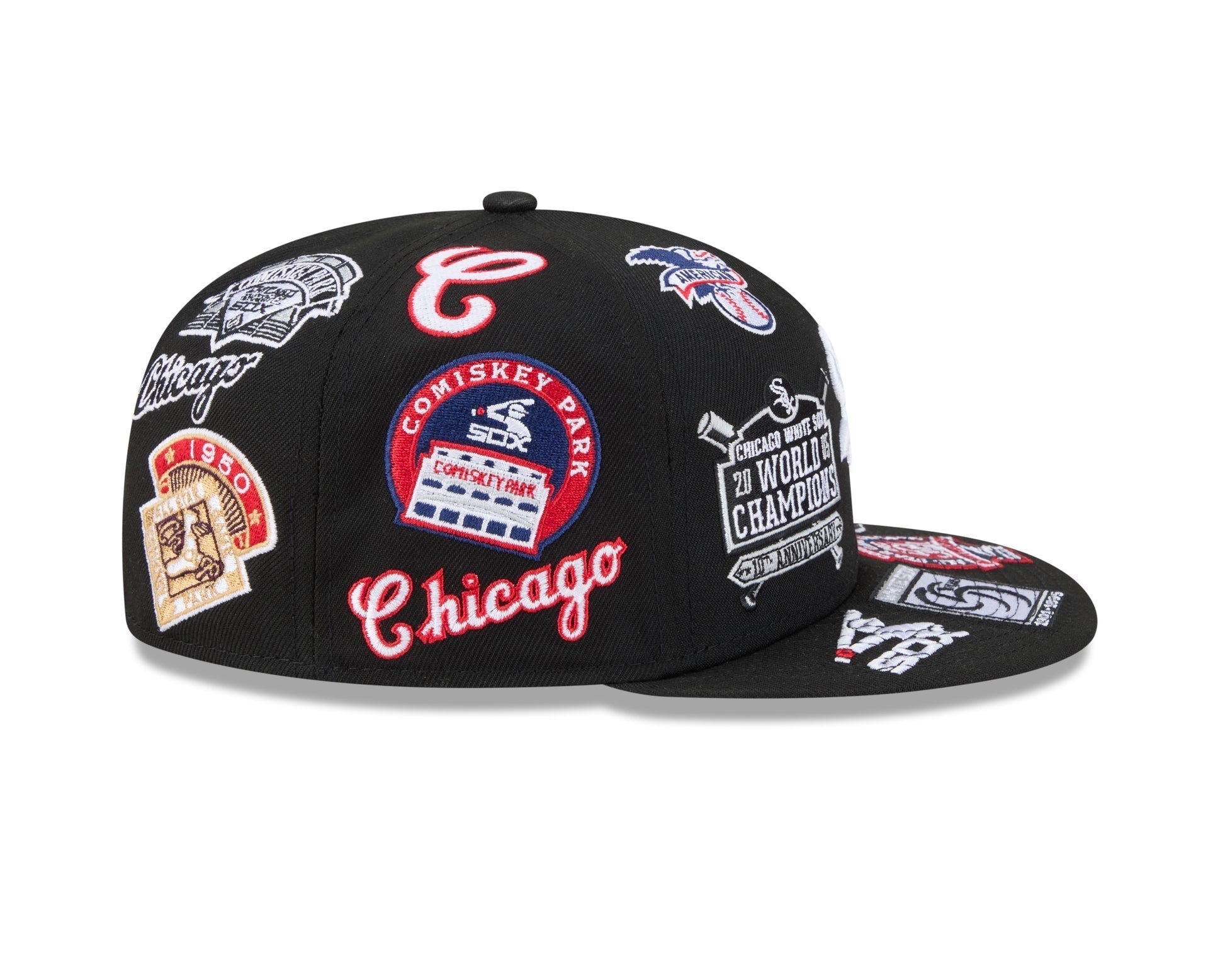 Chicago White Sox All Over Patch 59Fifty MLB Vintage Snapback Baseball Cap Adjustable Streetwear Hat