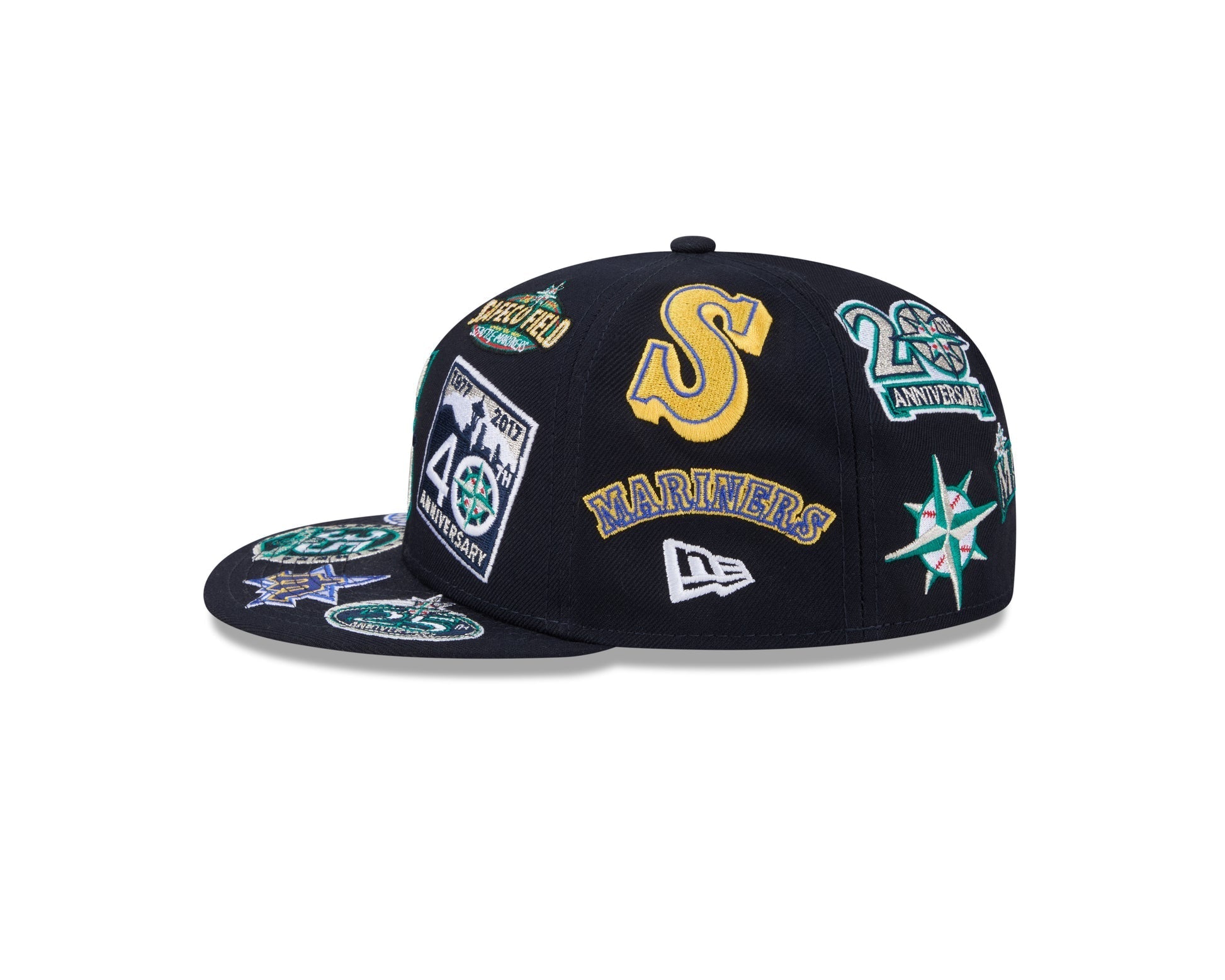Seattle Mariners All Over Patch 59Fifty Fitted MLB Vintage Snapback Baseball Cap Adjustable Streetwear Hat