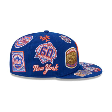 New York Mets All Over Patch 59Fifty Fitted MLB Vintage Snapback Baseball Cap Adjustable Streetwear Hat