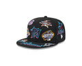 Miami Marlins All Over Patch 59Fifty MLB Vintage Snapback Baseball Cap Adjustable Streetwear Hat