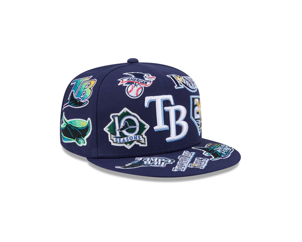 Tampa Bay Rays All Over Patch 59Fifty Fitted MLB Vintage Snapback Baseball Cap Adjustable Streetwear Hat