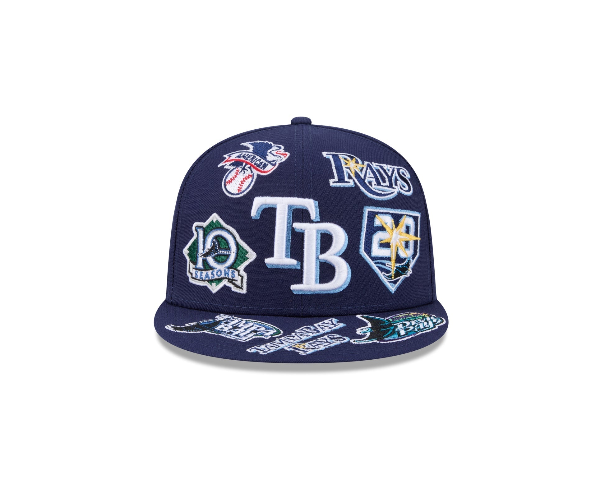 Tampa Bay Rays All Over Patch 59Fifty Fitted MLB Vintage Snapback Baseball Cap Adjustable Streetwear Hat