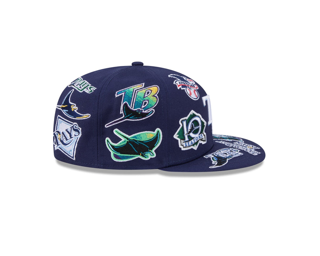 Tampa Bay Rays All Over Patch 59Fifty Fitted MLB Vintage Snapback Baseball Cap Adjustable Streetwear Hat