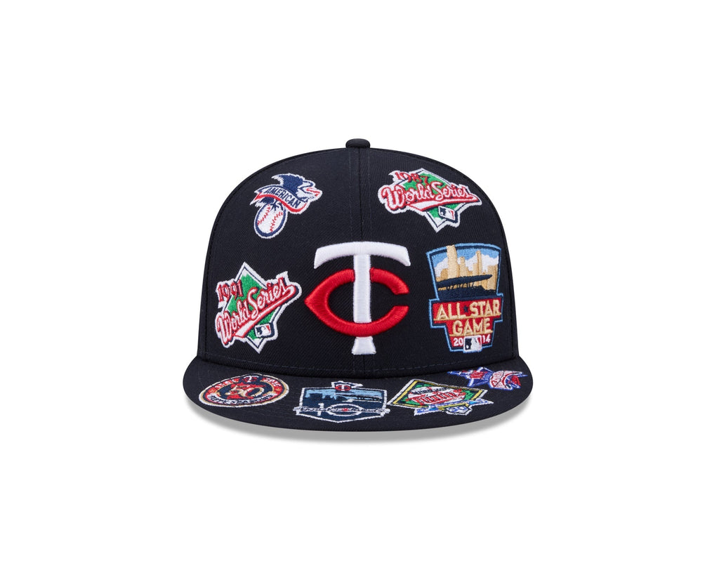Minnesota Twins All Over Patch 59Fifty Fitted MLB Vintage Snapback Baseball Cap Adjustable Streetwear Hat
