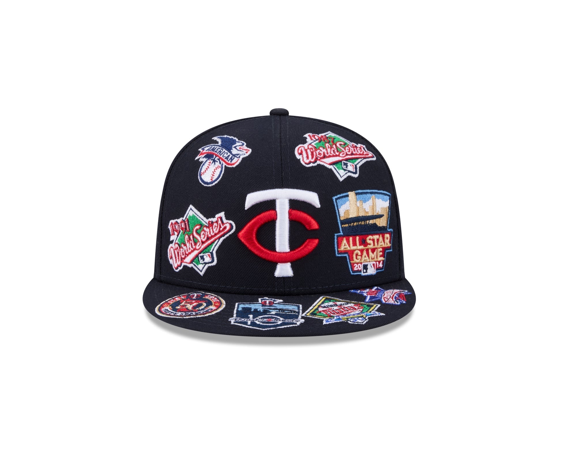 Minnesota Twins All Over Patch 59Fifty Fitted MLB Vintage Snapback Baseball Cap Adjustable Streetwear Hat
