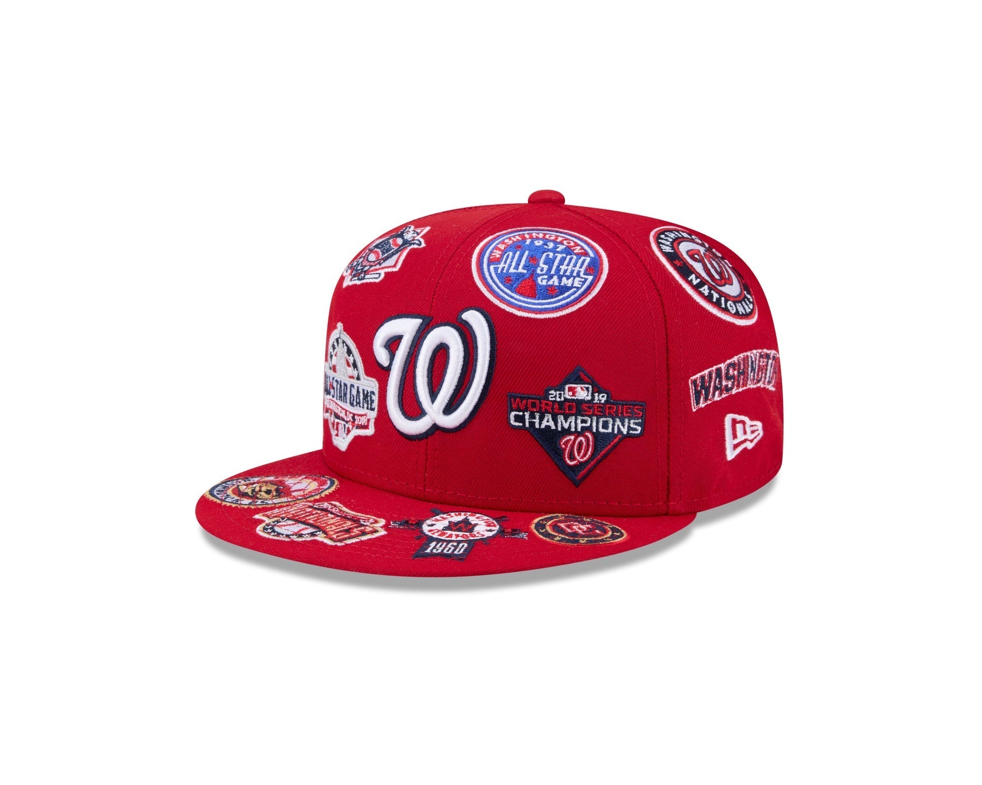 Washington Nationals All Over Patch 59Fifty Fitted MLB Vintage Snapback Baseball Cap Adjustable Streetwear Hat