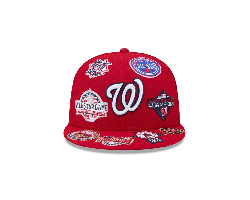 Washington Nationals All Over Patch 59Fifty Fitted MLB Vintage Snapback Baseball Cap Adjustable Streetwear Hat