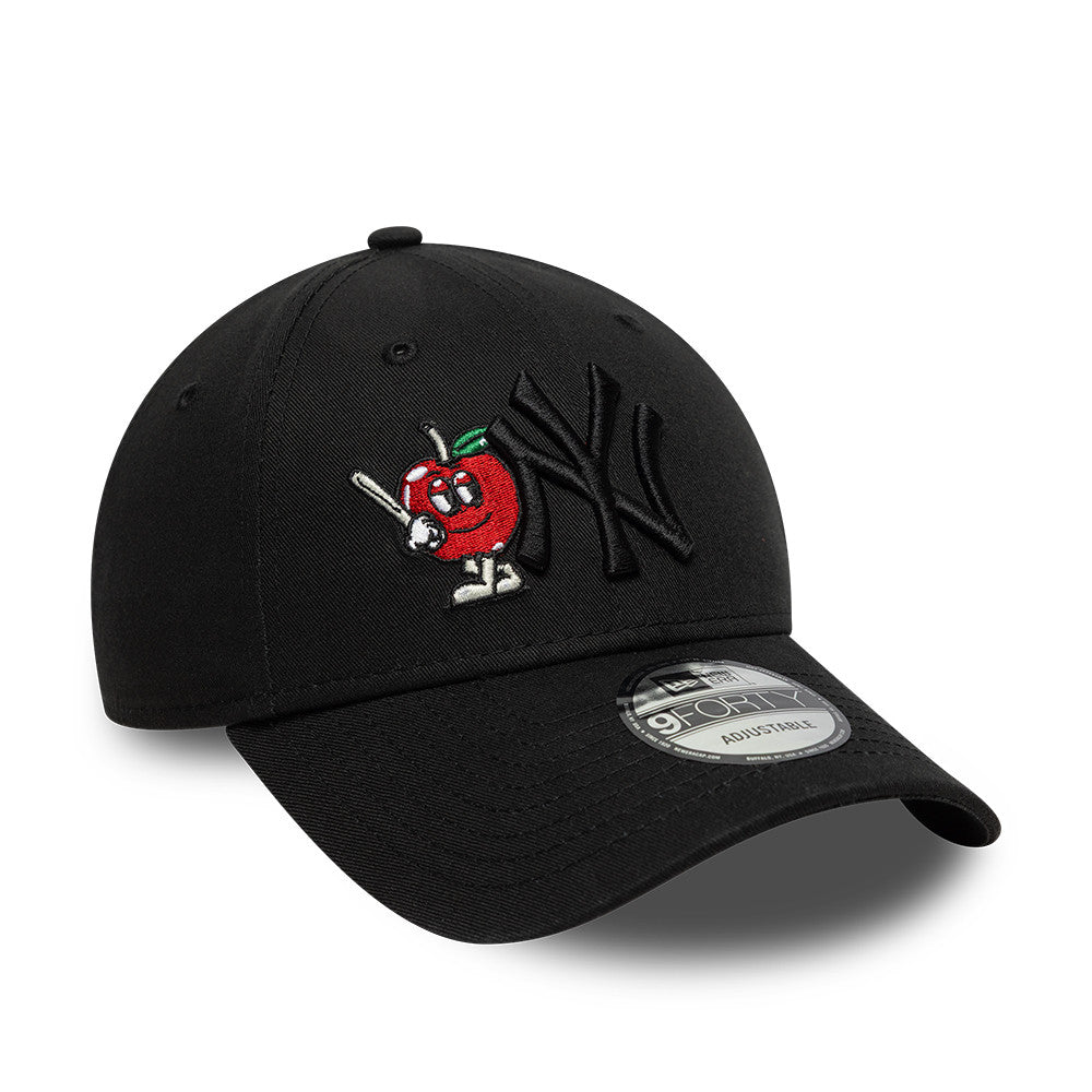 New York Yankees Apple Icon 9Forty Strapback Black MLB Vintage Snapback Baseball Cap Adjustable Streetwear Hat