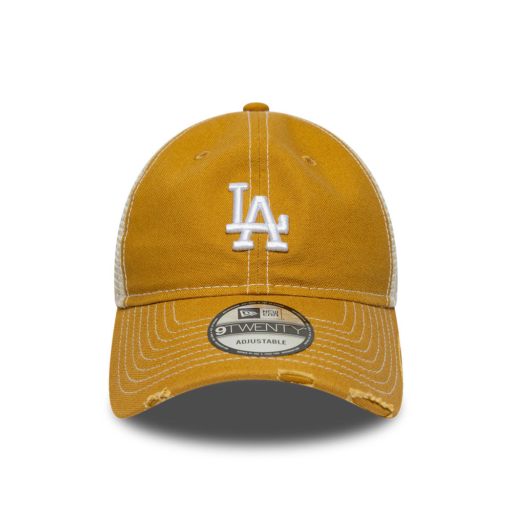 Los Angeles Dodgers Distressed Cotton Canvas 9Twenty Trucker MLB Vintage Snapback Baseball Cap Adjustable Streetwear Hat