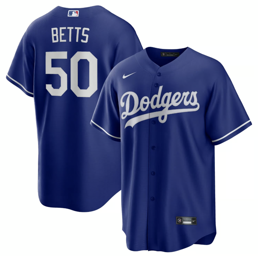 Mookie Betts Los Angeles Dodgers Road Replica Jersey Nike MLB Vintage Snapback Baseball Cap Adjustable Streetwear Hat