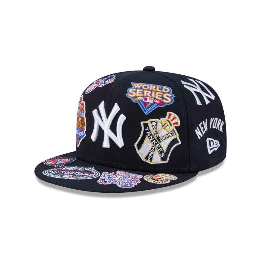 New York Yankees All Over Patch 59Fifty MLB Vintage Snapback Baseball Cap Adjustable Streetwear Hat
