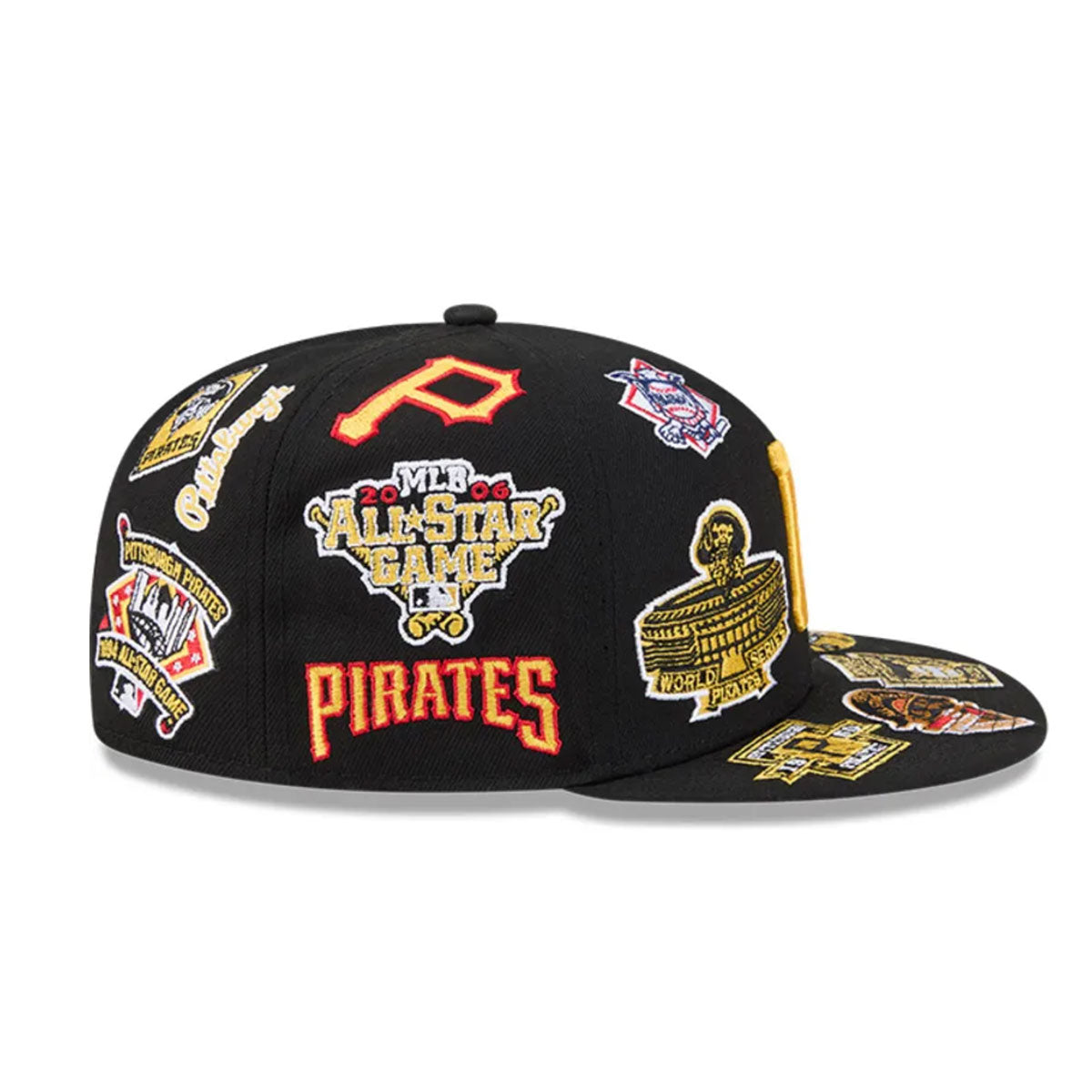 Pittsburgh Pirates All Over Patch 59Fifty MLB Vintage Snapback Baseball Cap Adjustable Streetwear Hat